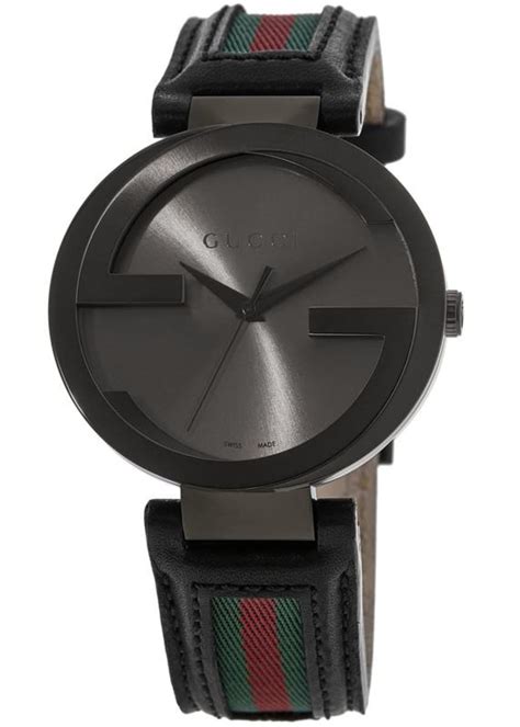 gucci interlocking g ya133206|Gucci Interlocking G Black Dial Black Leather Men's Watch .